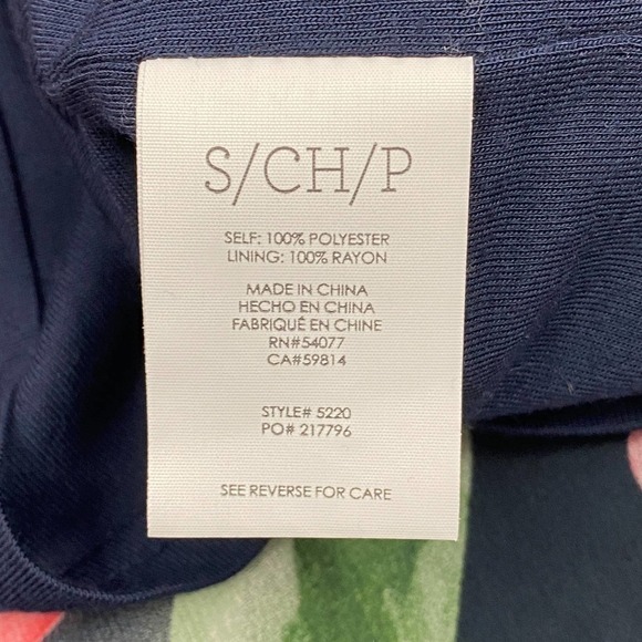 CABI Navy Blue Pink Floral Cold-Shoulder Ruffled Fairy Tale Chiffon Blouse - Picture 9 of 12